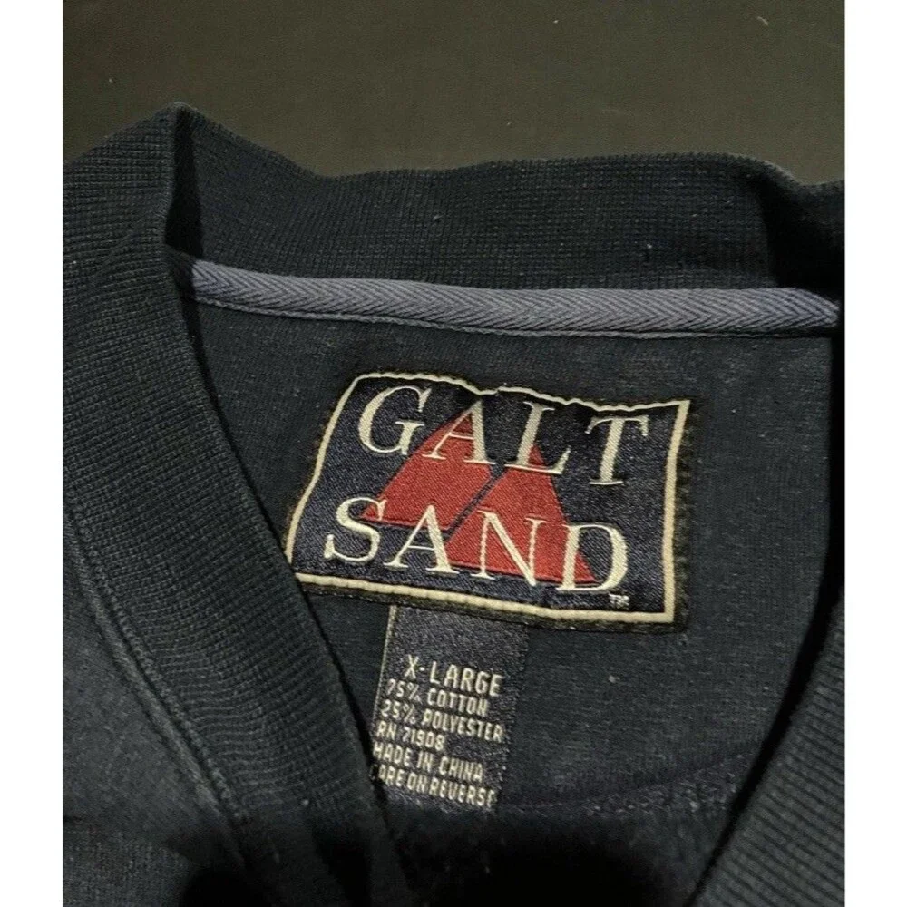 Vintage Illinois Fighting Illini Galt Sand Navy Blue Crewneck Sweater Mens Sz XL